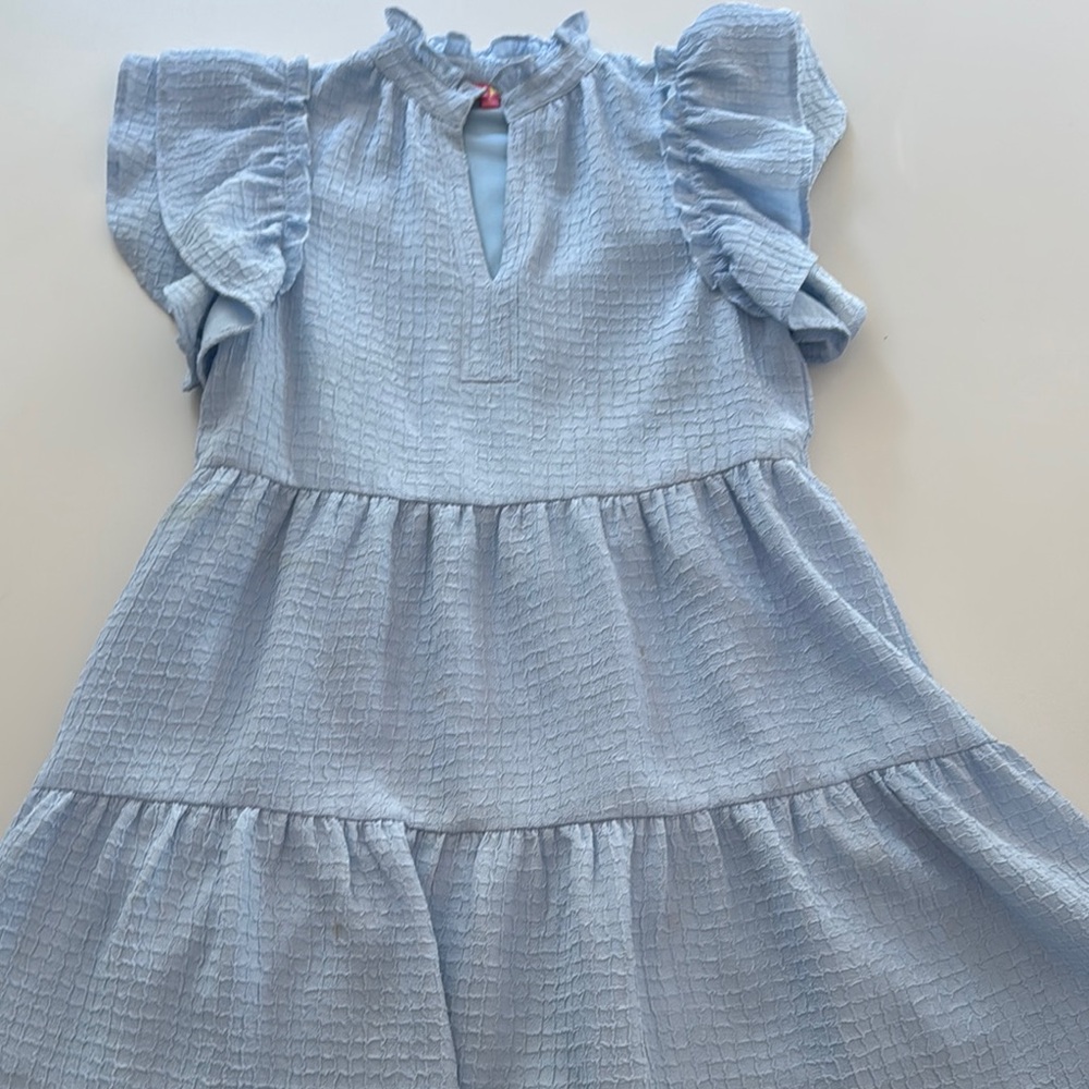 THML Light Blue Textured Mini Dress